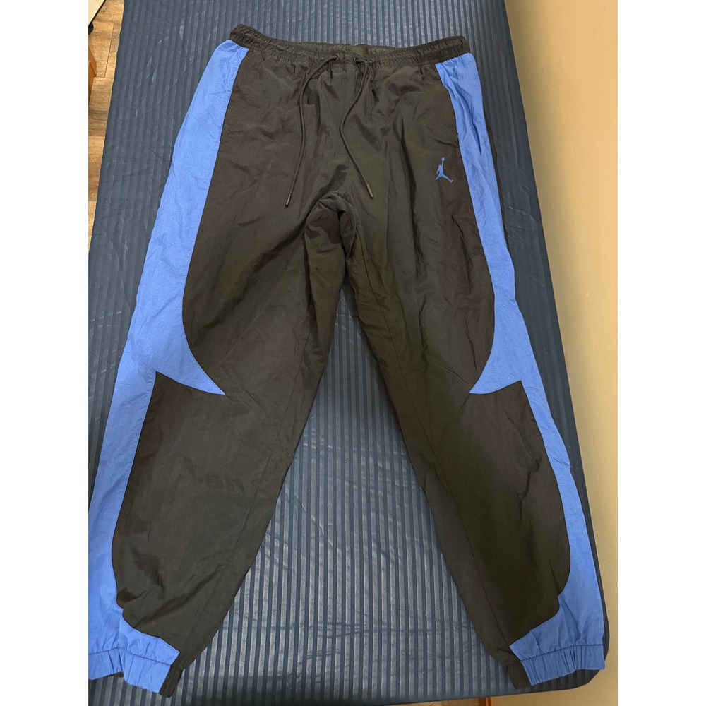 Jordan Brand Mens Colorblock Nylon Track Pants Black Blue Jumpman Size xxl